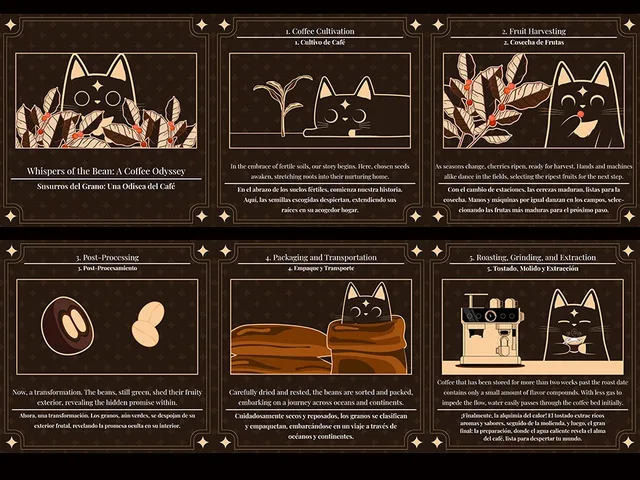 Cafemi minicomic following coffee from cultivation to brewing