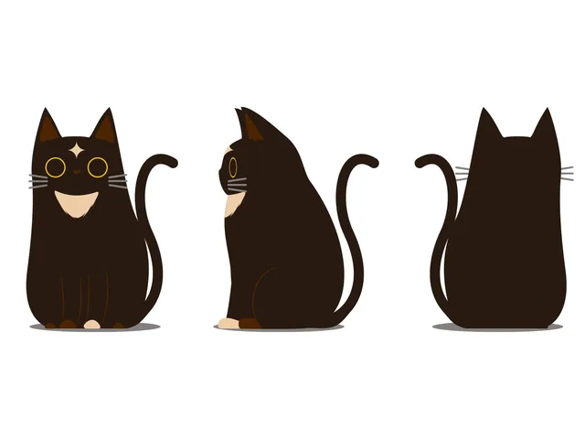 Front, side and back views of an early Cafemi character design