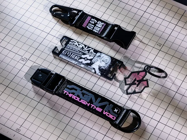 SONIXED accessory collection with woven straps, HITM character plate and keychain