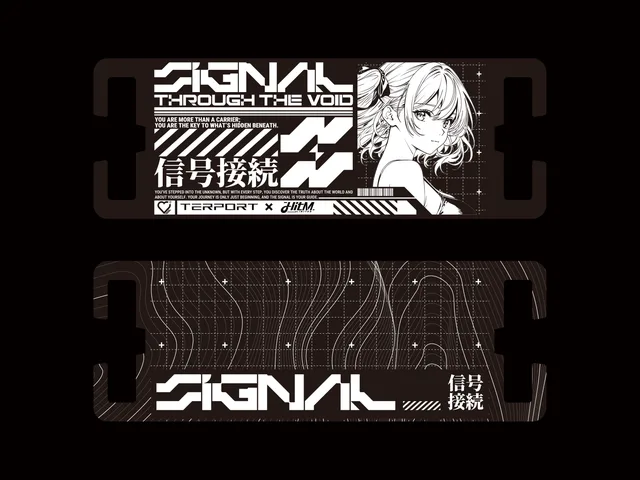 Front and back artwork of the Signal Through the Void HITM character plate